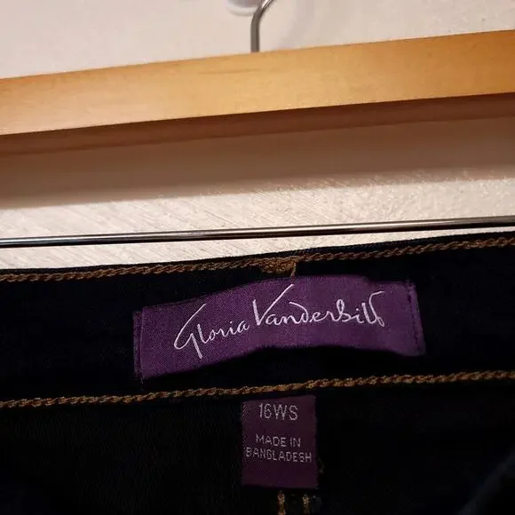 Gloria Vanderbilt Jeans Blue Denim Size 16 WS Short Inseam 26 Womens Pants 2022 - Picture 3 of 9